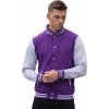 Pánská kontrastní bunda Varsity Just Hoods (Barva černá - šedá uhlová melír, Velikost L)