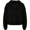 Krátký pletený oversize svetr do pasu a s kapucí Urban Classics (Barva černá, Velikost 3XL)