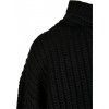 Krátký pletený oversize svetr do pasu a s kapucí Urban Classics (Barva černá, Velikost 3XL)