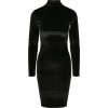 Semišové mini šaty Urban Classics s dlouhým rukávem a se stojáčkem (Barva černá, Velikost 3XL)