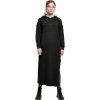 Dlouhé oversize šaty z modalu Urban Classics s rozparky a kapucí (Barva černá, Velikost 3XL)