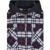Zateplená oversize mikina s kožíškem a oddělitelnou kapucí Urban Classics (Velikost L, Barva modrá námořní - červená)