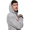 Pletená fleecová klokanka s velkou kapucí a krátkým zipem u krku (Barva šedá, Velikost L)