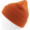 Dvouvrstvá Beanie čepice s ohrnovacím lemem (Barva oranžová)