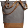 Moderní propracovaná nákupní taška Shopper Life 32 litrů (Barva modrá námořní - hnědá, Velikost 44 x 45 x 16 cm)