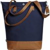 Moderní propracovaná nákupní taška Shopper Life 32 litrů (Barva modrá námořní - hnědá, Velikost 44 x 45 x 16 cm)