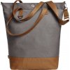Moderní propracovaná nákupní taška Shopper Life 32 litrů (Barva modrá námořní - hnědá, Velikost 44 x 45 x 16 cm)