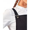 Středně dlouhá zástěra Barista s křížením na zádech s kovovými očky v pase (Velikost 72 x 86 cm, Barva Black (ca. Pantone Black C))