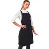 Středně dlouhá zástěra Barista s křížením na zádech s kovovými očky v pase (Velikost 72 x 86 cm, Barva Black (ca. Pantone Black C))