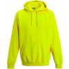 Zářivá mikina Just Hoods ve fluorescentních barvách s přední kapsou a kapucí (Velikost S, Barva zelená fluorescentní)