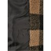 Dámská kostkovaná oversize bunda s vnitřním kožíškem (Velikost 3XL, Barva šedohnědá - černá)