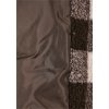 Dámská kostkovaná oversize bunda s vnitřním kožíškem (Velikost 3XL, Barva šedohnědá - černá)