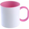 Růžový polymerový hrnek 300 ml s barevným vnitřkem a uchem AveTech