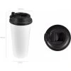 Cestovní polymerový dvouplášťový hrnek s černým víčkem AveTech