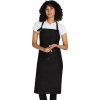 Jemná pracovní zástěra Provence z kepru se zavazováním kolem krku (Barva černá)