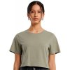 Dámské crop top tričko do pasu s příměsí elastanu (Velikost XS, Barva černá)