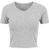 Dámské crop top tričko do pasu s příměsí elastanu (Velikost XS, Barva černá)