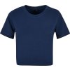 Dámské crop top tričko do pasu s příměsí elastanu (Velikost XS, Barva černá)