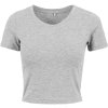 Dámské crop top tričko do pasu s příměsí elastanu (Velikost XS, Barva černá)