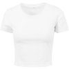 Dámské crop top tričko do pasu s příměsí elastanu (Velikost XS, Barva černá)