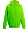 Zářivá mikina Just Hoods ve fluorescetních barvách s přední kapsou a kapucí, zelená fluorescentní, vel.M