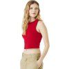 Pružné crop top tílko s hlubokými průramky Bella+Canvas