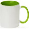 Hrnek bílý - vnitřek a ucho světle zelené AveTech