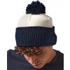 Dvoubarevná čepice Snowstar® s bambulí (Barva černá - červená výrazná)