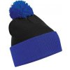 Dvoubarevná čepice Snowstar® s bambulí (Barva černá - červená výrazná)