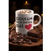 mockup of an 11 oz coffee mug filled with chocolate and marshmallows m36609