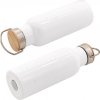Bílá termoska s bambusovým víčkem - 750 ml AveTech