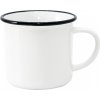 Smaltovaný plechový bílý hrnek 18 Oz - černý lem AveTech