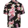 Letní plážová pánská košile z lehké viskózy Urban Classics (Barva černá - bílá, Velikost 3XL)