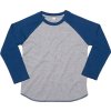 Dětské baseballové tričko s měkčenou úpravou 2 - 7 let (Barva Heather Grey Melange-Swiss Navy, Velikost 8-9 let)