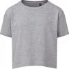 Volné dívčí crop top boxy tričko TriDri® Heather Grey