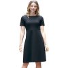 Šaty ve střední délce a s krátkými rukávky (Velikost 36, Barva černá)