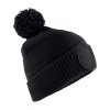 Unisex beanie čepice s klubovou nášivkou pro potisk (Barva černá)