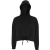 Dámská zkrácená oversize mikina se spadlými rameny (Velikost XXS, Barva černá)