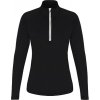 Dámské funkční tričko s dlouhým rukávem a ¼ zipem (Velikost XS, Barva černá - bílá)