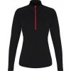 Dámské funkční tričko s dlouhým rukávem a ¼ zipem (Velikost XS, Barva černá - bílá)