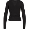 Dámské tričko s dlouhým rukávem a širokým výstřihem (Barva černá, Velikost 3XL)