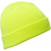 Pletená čepice EVEREST s ohrnutím a modelovanou přední části (Barva žlutá fluorescentní)