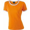 Dámské tričko s kontrastními lemy Flag-T, 165g/m (Velikost S, Barva zelená - žlutá)