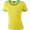 Dámské tričko s kontrastními lemy Flag-T, 165g/m (Velikost S, Barva zelená - žlutá)