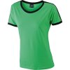 Dámské tričko s kontrastními lemy Flag-T, 165g/m (Velikost S, Barva zelená - žlutá)
