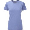 Žíhané dámské tričko z polybavlny 35% bavlna 65% polyester (Velikost XS, Barva modrá melír)