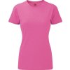 Žíhané dámské tričko z polybavlny 35% bavlna 65% polyester (Velikost XS, Barva modrá melír)