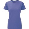 Žíhané dámské tričko z polybavlny 35% bavlna 65% polyester (Velikost XS, Barva modrá melír)