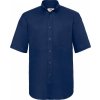 Pánská košile Oxford krátký rukáv Fruit of the Loom, 70% bavlna, 30% polyester (Velikost S, Barva bílá)