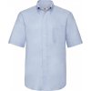 Pánská košile Oxford krátký rukáv Fruit of the Loom, 70% bavlna, 30% polyester (Velikost S, Barva bílá)